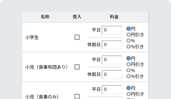 小児料金設定